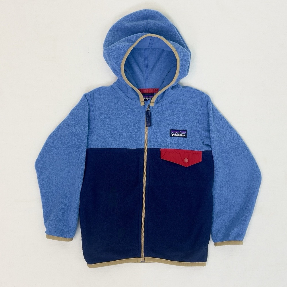 Patagonia Jacket Micro D Snap-T Blue Navy Fleece Hooded Full Zip Toddler 3T